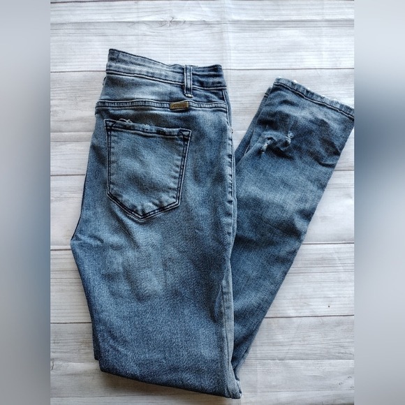 KanCan Denim - KANCAN Women Distressed Skinny Jeans Light Wash Ripped Knee‎ Size 9 28